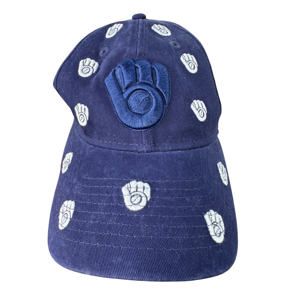 Newโ Era Milwaukee Brewers Baseball Hat Women One Size Navy Blue 9TWENTY MLB Cap